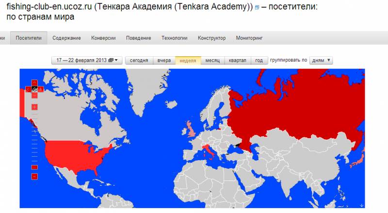 Карта стат. данных от Яндекс